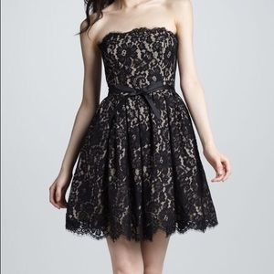 Black Lace strapless cocktail dress Sz 2
